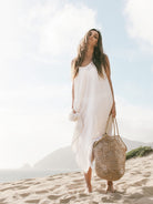 Yaz Maxi Dress White Stripes - The Handloom